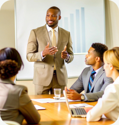 Talent Lab consultant presenting to a client team